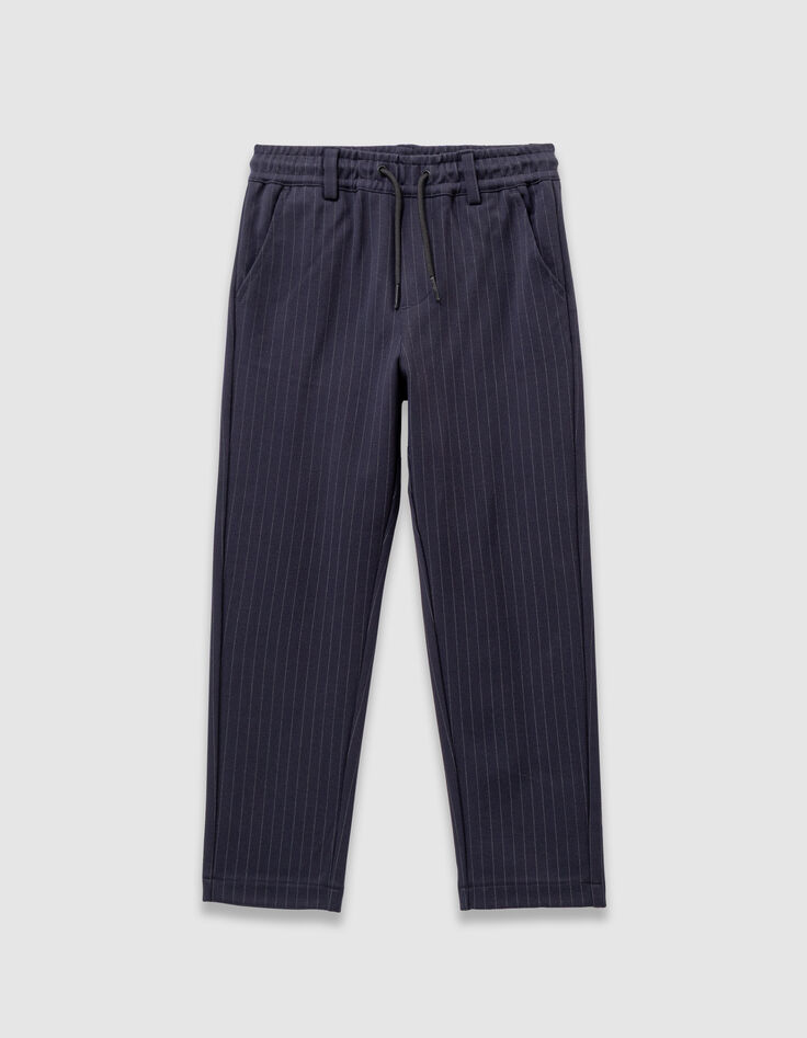 Pantalón jogger loose azul marino rayas tenis niño-4