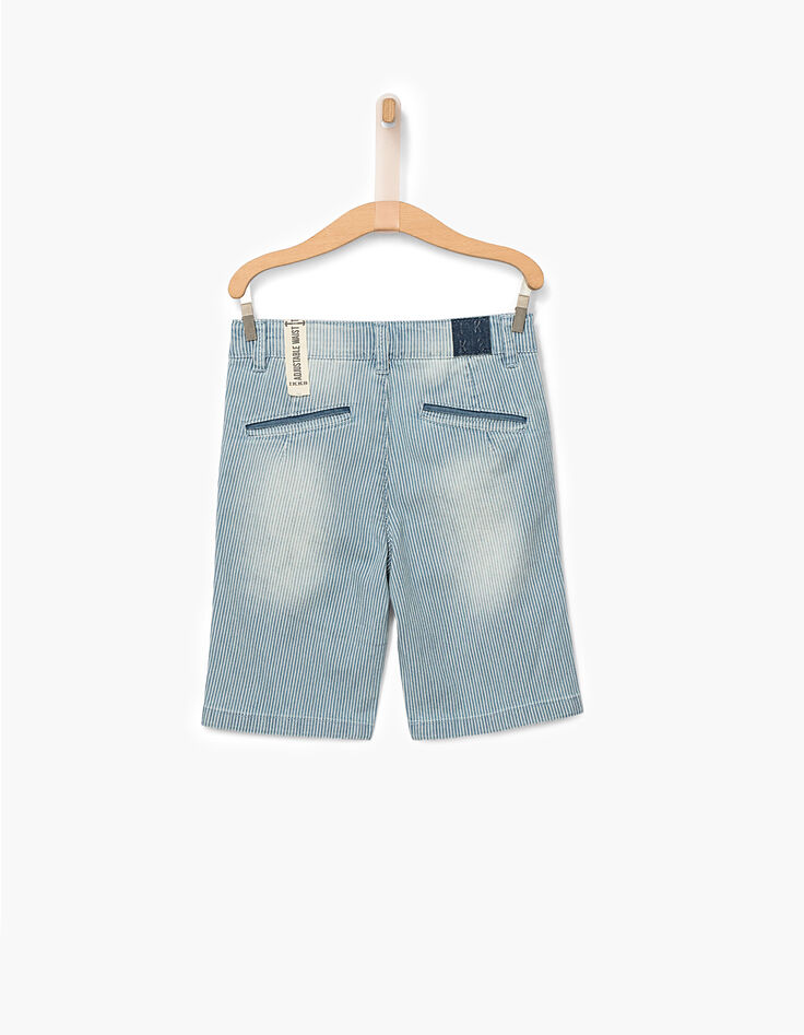 Bermuda faded blue &agrave; rayures blanches gar&ccedil;on -3