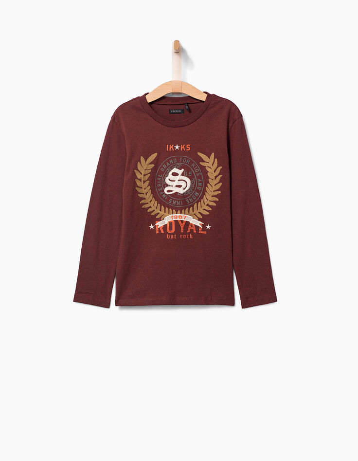 T-shirt pruimkleur jongens -1