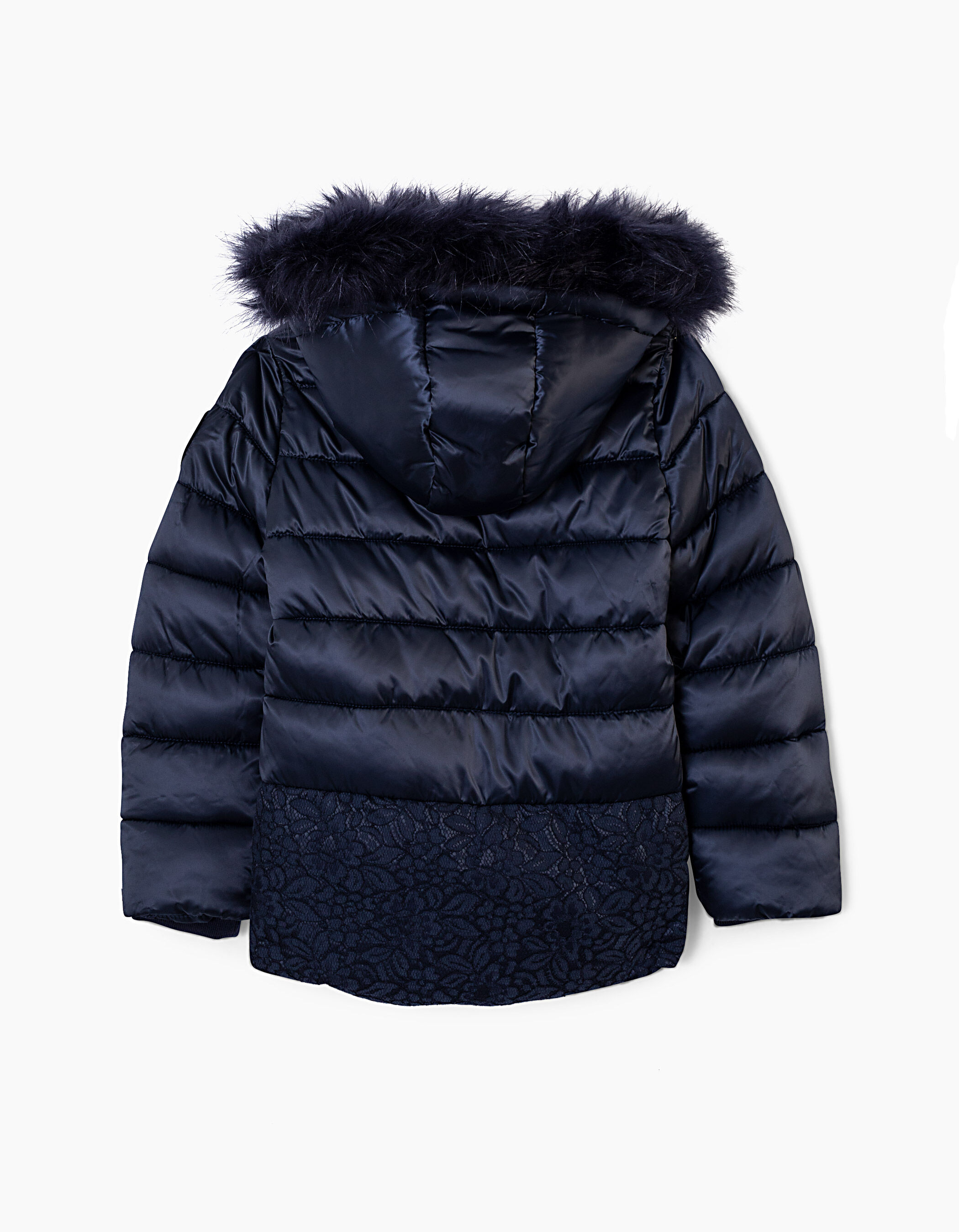 Girls navy padded jacket top