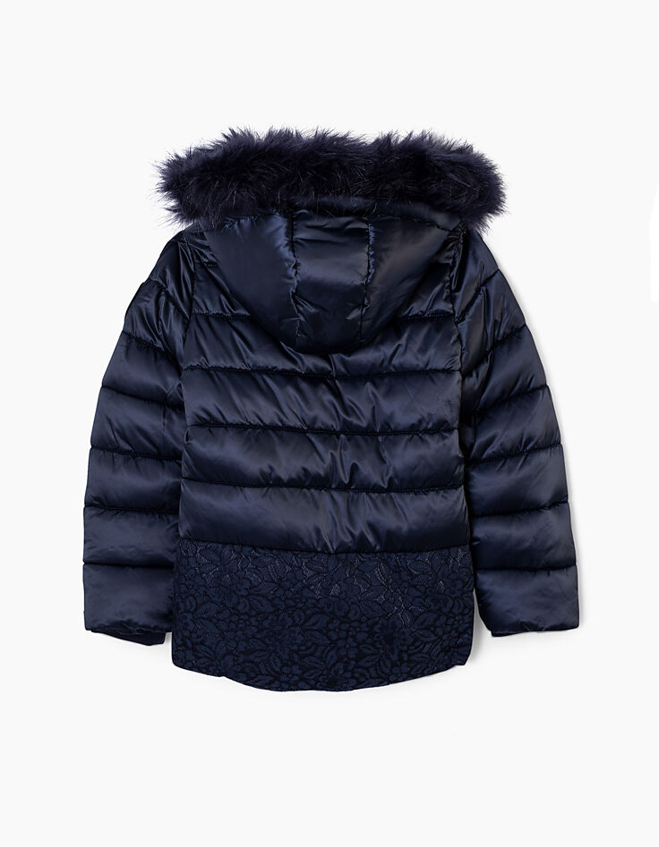 Doudoune navy avec dentelle navy fille-5