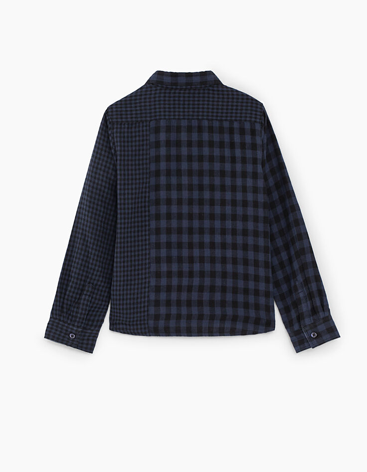Boys’ indigo and black checked shirt-4