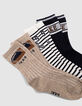 Boys’ navy, ecru and beige socks-3