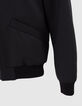 Schwarze Herrenbomberjacke mit doppeltem Kragen-4