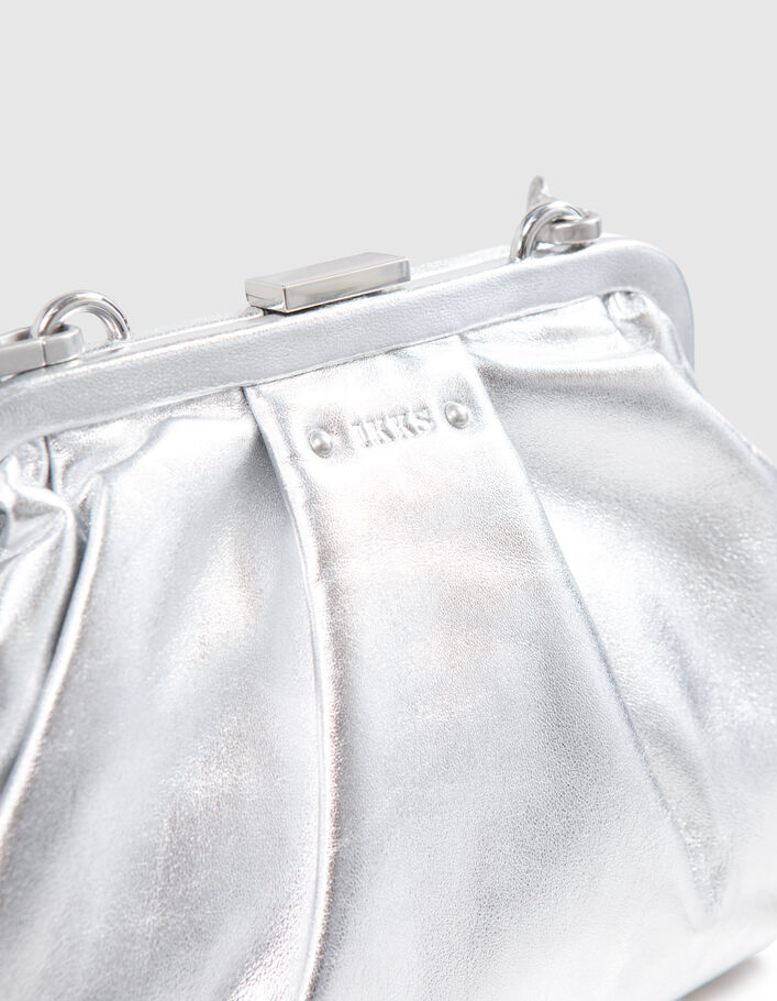 Silver Damenbeuteltasche aus Metallic-Leder - IKKS