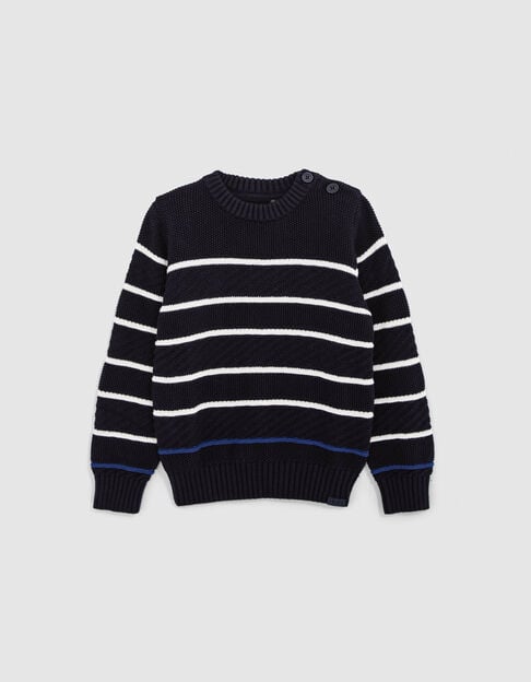 Pull marinière coton bio tricot fantaisie garçon - IKKS