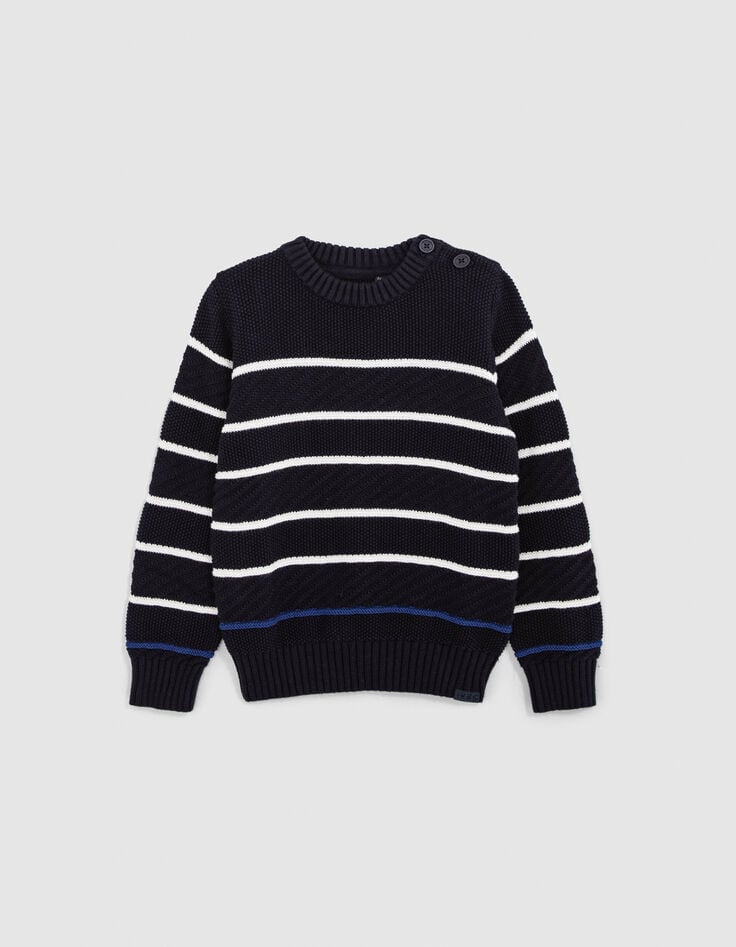 Pull marinière coton bio tricot fantaisie garçon-1