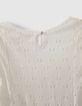 Cremewei&szlig;es M&auml;dchenkleid  mit Ajours-Spitze-4