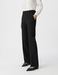 Pantalon de tailleur noir ajusté maille Milano Femme-3