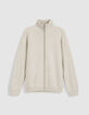 Cardigan col camionneur blanc tricot zipp&eacute; Homme-6