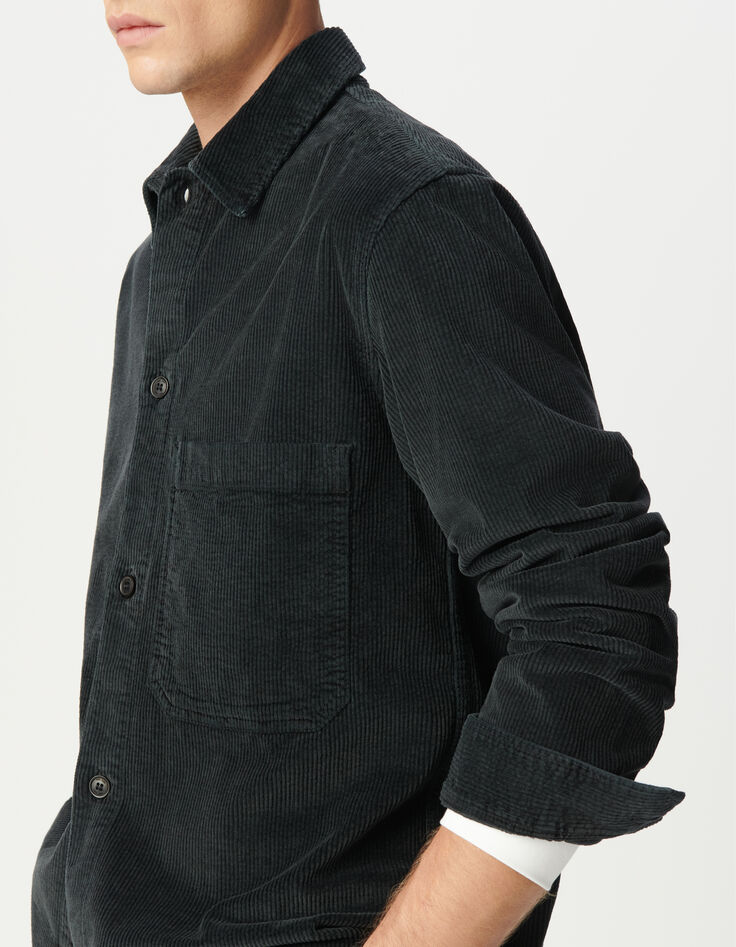 Surchemise grise velours côtelé maxi poche Homme-3