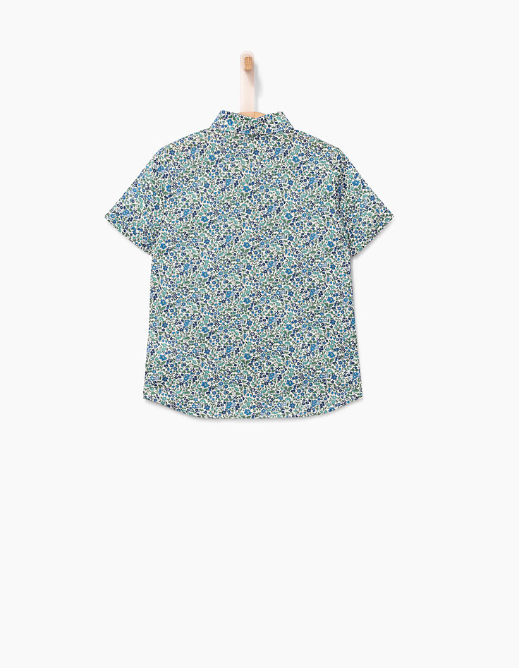 Chemise indigo Liberty® à motifs fleurs garçon-2