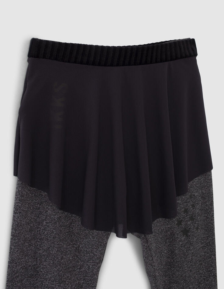 Girls’ 2-in-1 grey leggings and tulle skirt-2