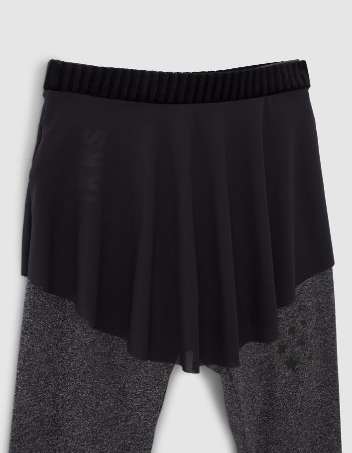 Girls’ 2-in-1 grey leggings and tulle skirt - IKKS