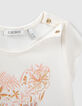 Baby girls’ ecru T-shirt and camel shorts outfit-6
