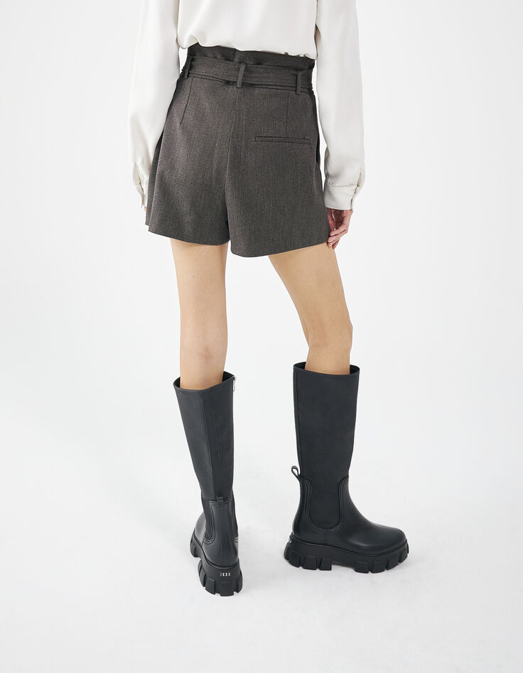 Short court marron ceinture amovible femme-2