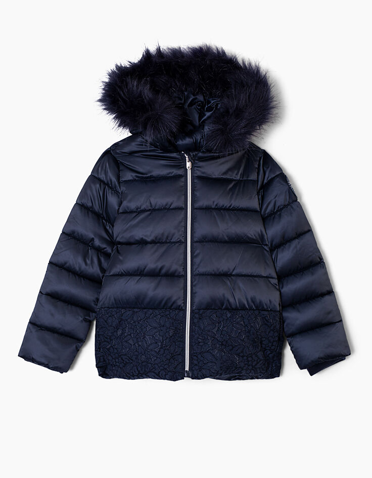 Doudoune navy avec dentelle navy fille-2 Doudoune navy avec dentelle navy fille-2