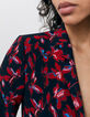 Americana roja floral rock mujer-3