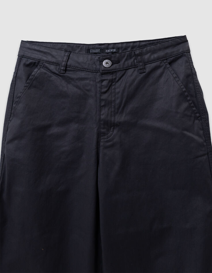 Rechte zwarte gecoate jeans meisjes-4