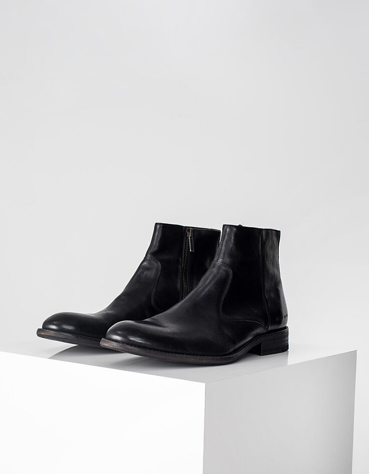Boots noirs en cuir Homme-2