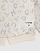 Sweat écru lettres métallisées TAMAGOTCHI x IKKS fille-5