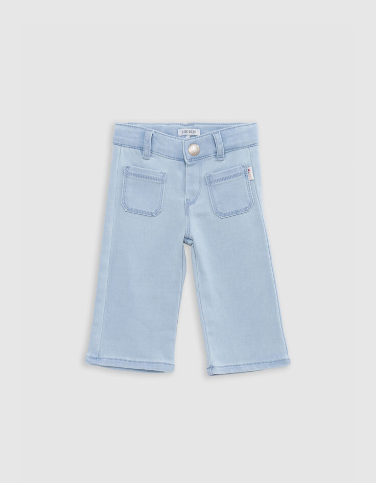 Rosa Babymädchenjeans mit Palmenprint und Halstuchgürtel-5