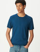 Men’s blue cotton modal short-sleeved T-shirt-2