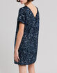 Women's reversible sequin-embroidered blue dress-6