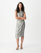 Champagne twisted jersey dress Woman-2