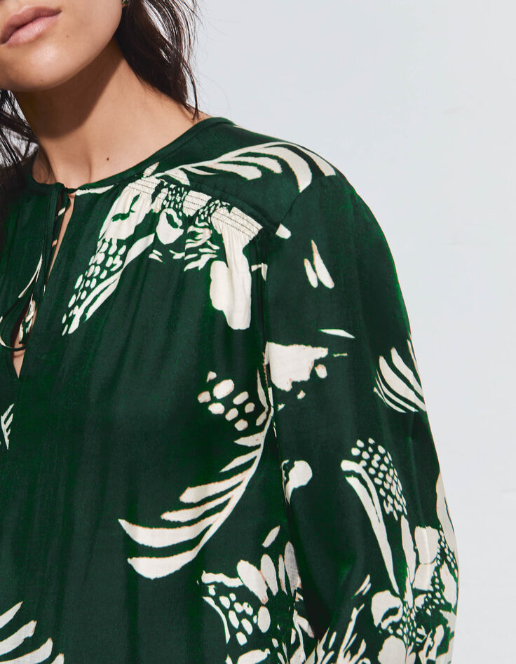 Pure Edition-Blouse verte imprimé Jungle Vibe Femme-4