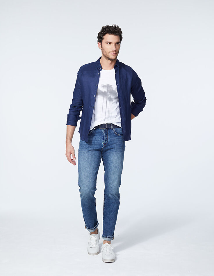 Tee-shirt blanc visuel palmiers flous Homme-6 Tee-shirt blanc visuel palmiers flous Homme-6