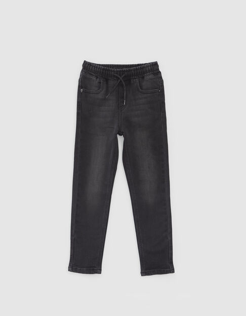 Boys’ grey TAPERED jeans with elasticated waistband