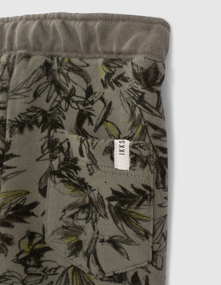 Khaki Jogginghose mit Jungle-Blätterprint für Babyjungen -5