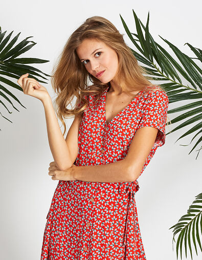 Robe pavot imprimée micro-fleurs I.Code