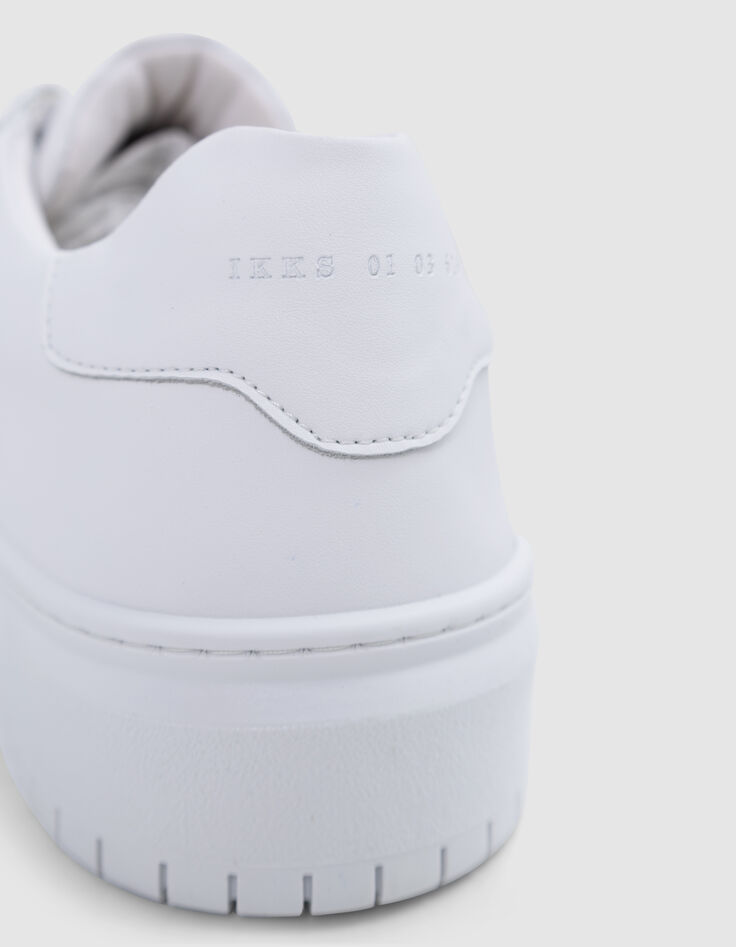 Baskets blanches bi-matières Homme-5