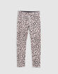 Leggings réversible coton bio rose et léopard fille-2