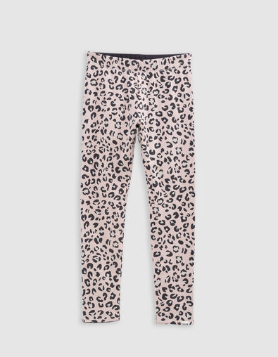 Omkeerbare legging biokatoen roze en luipaard meisjes - IKKS