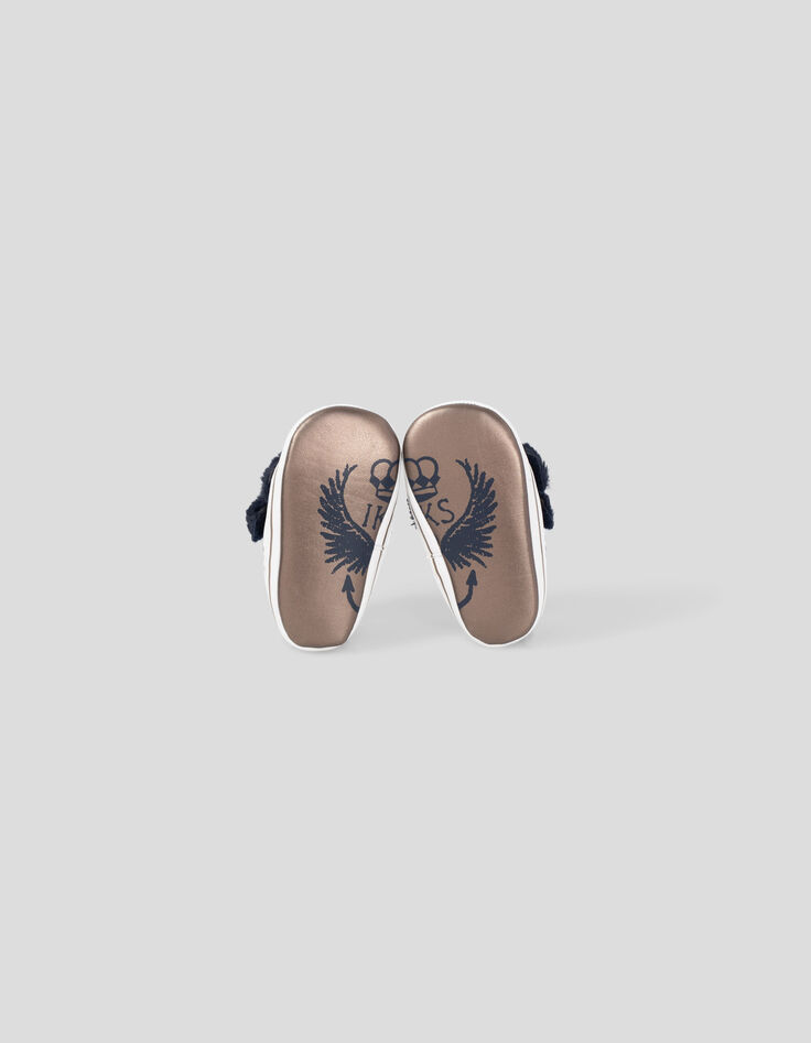 Witte sneakers met velcro en zwarte voering babymeisjes-6