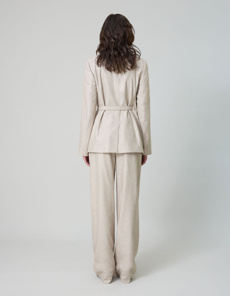 Pure Edition-Veste de costume sésame flanelle Femme-3