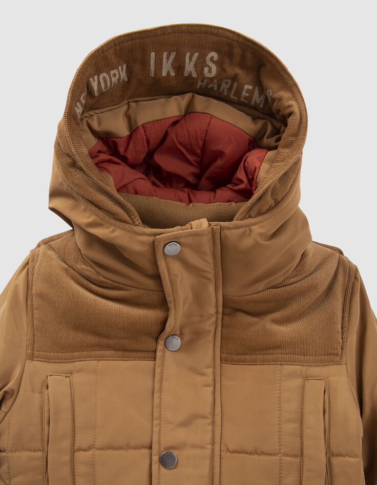 Camel gevoerde parka nylon en fluweel jongens-2