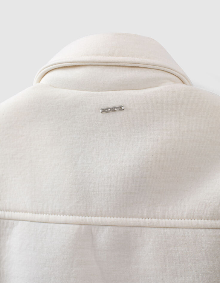 Chaqueta motera de neopreno blanco roto niña-5