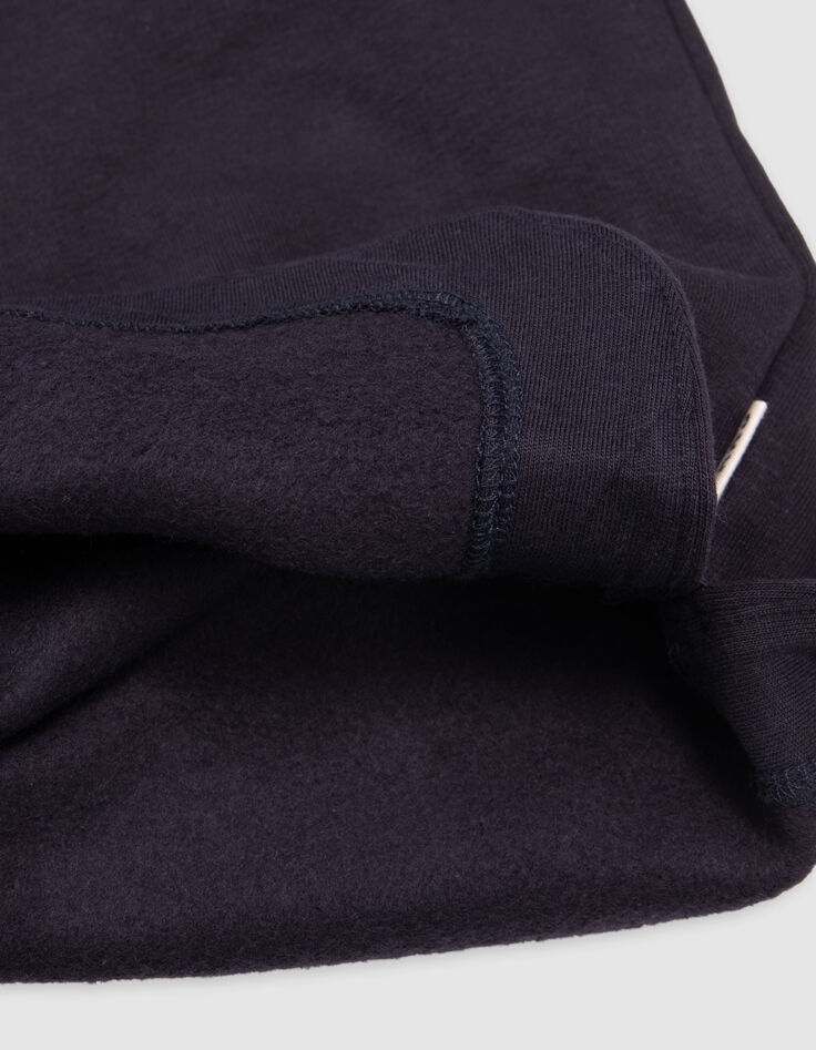 Girl's navy organic cotton black cut-out sweatshirt dress-8
