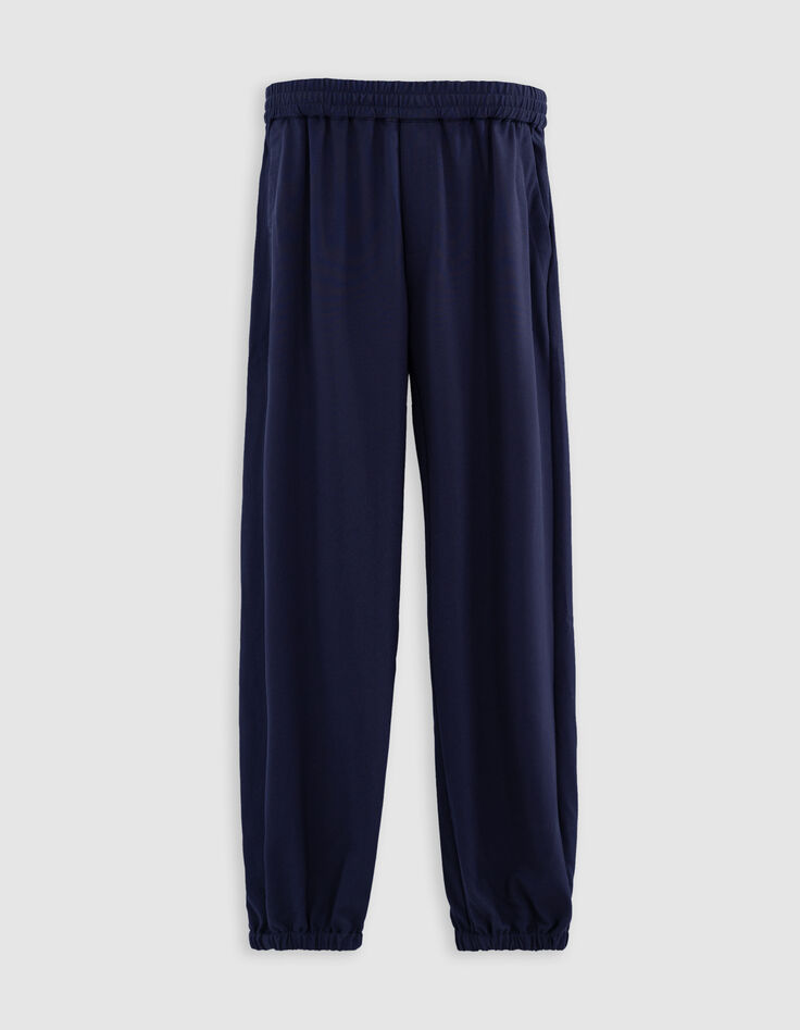 Marineblaue Jogginghose für Damen mit Doppelgürtel-5