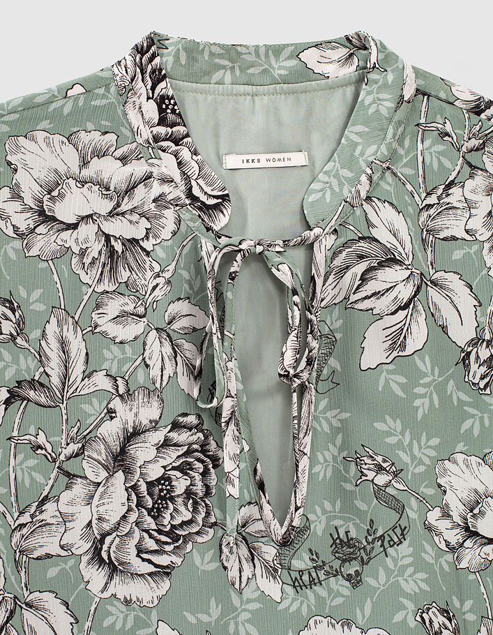Women’s vintage floral print short sleeve babydoll dress - IKKS