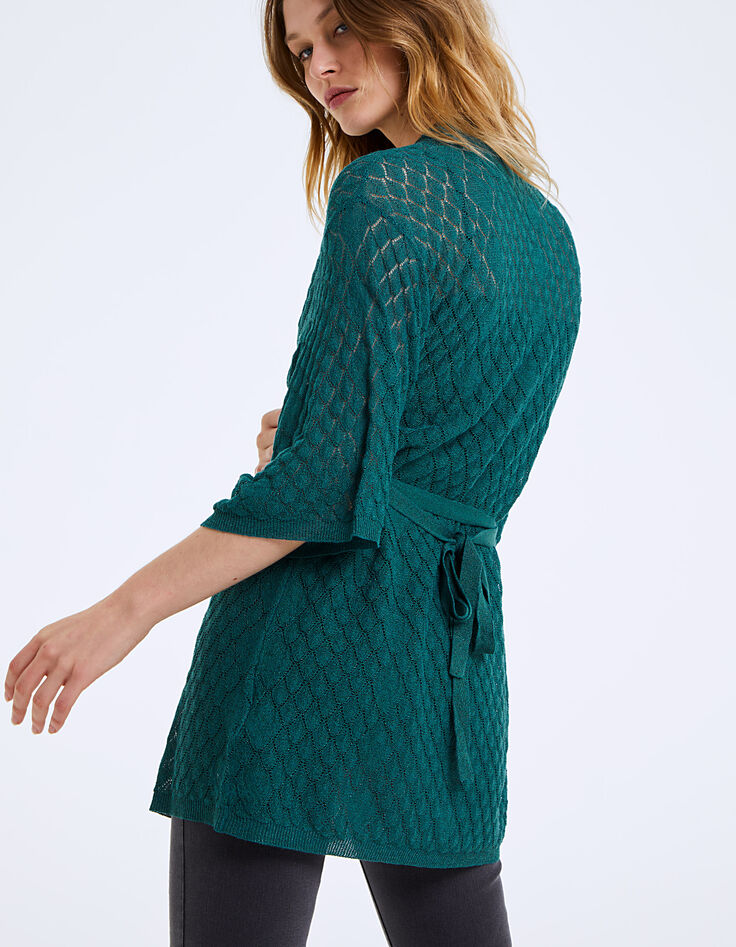 Kimono in ajourtricot voornamelijk viscose dames-3