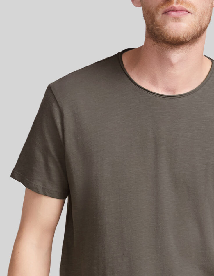Saliegroen T-shirt De Essential ronde hals korte mouwen Heren-4
