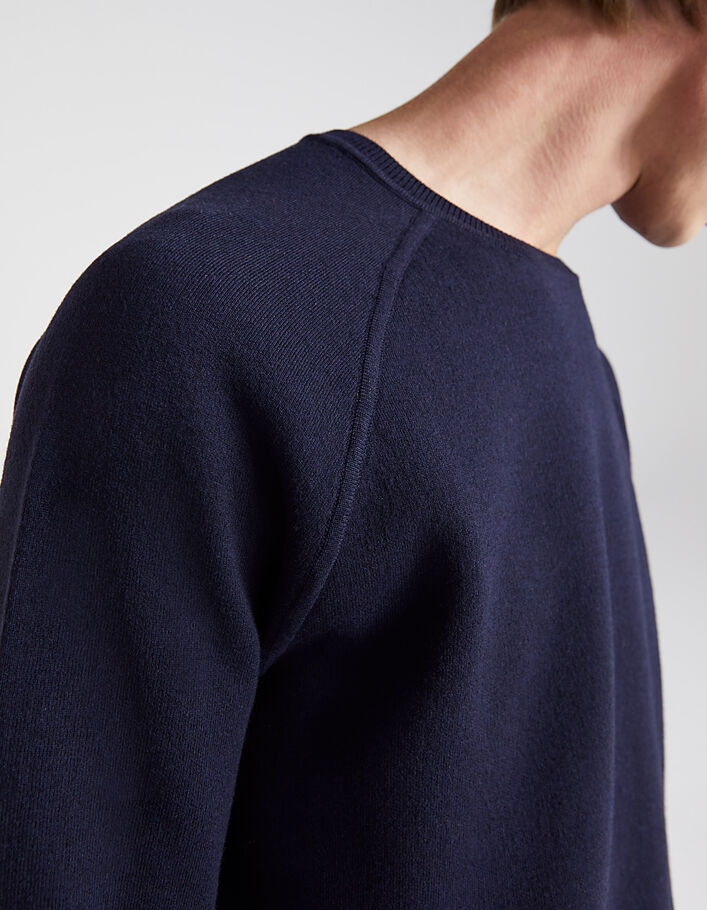 Men’s navy marl round-neck sweatshirt - IKKS
