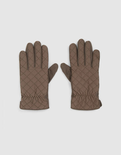 Guantes caqui acolchados bimaterial mujer - IKKS
