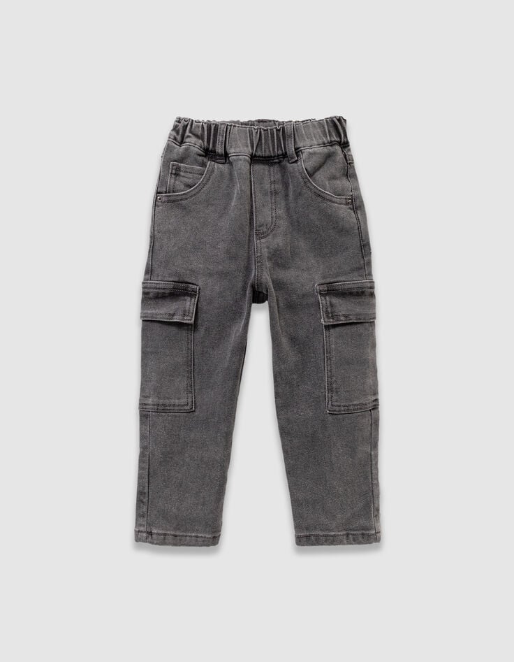 Vaqueros bombachos gris cargo niño-1 Vaqueros bombachos gris cargo niño-1