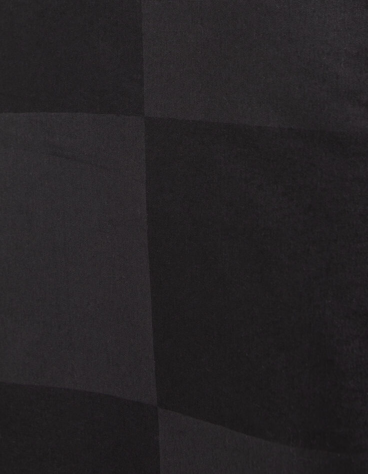 Schwarze Mädchen-Steppjacke, Ton-in-Ton-Schachbrettmuster-9